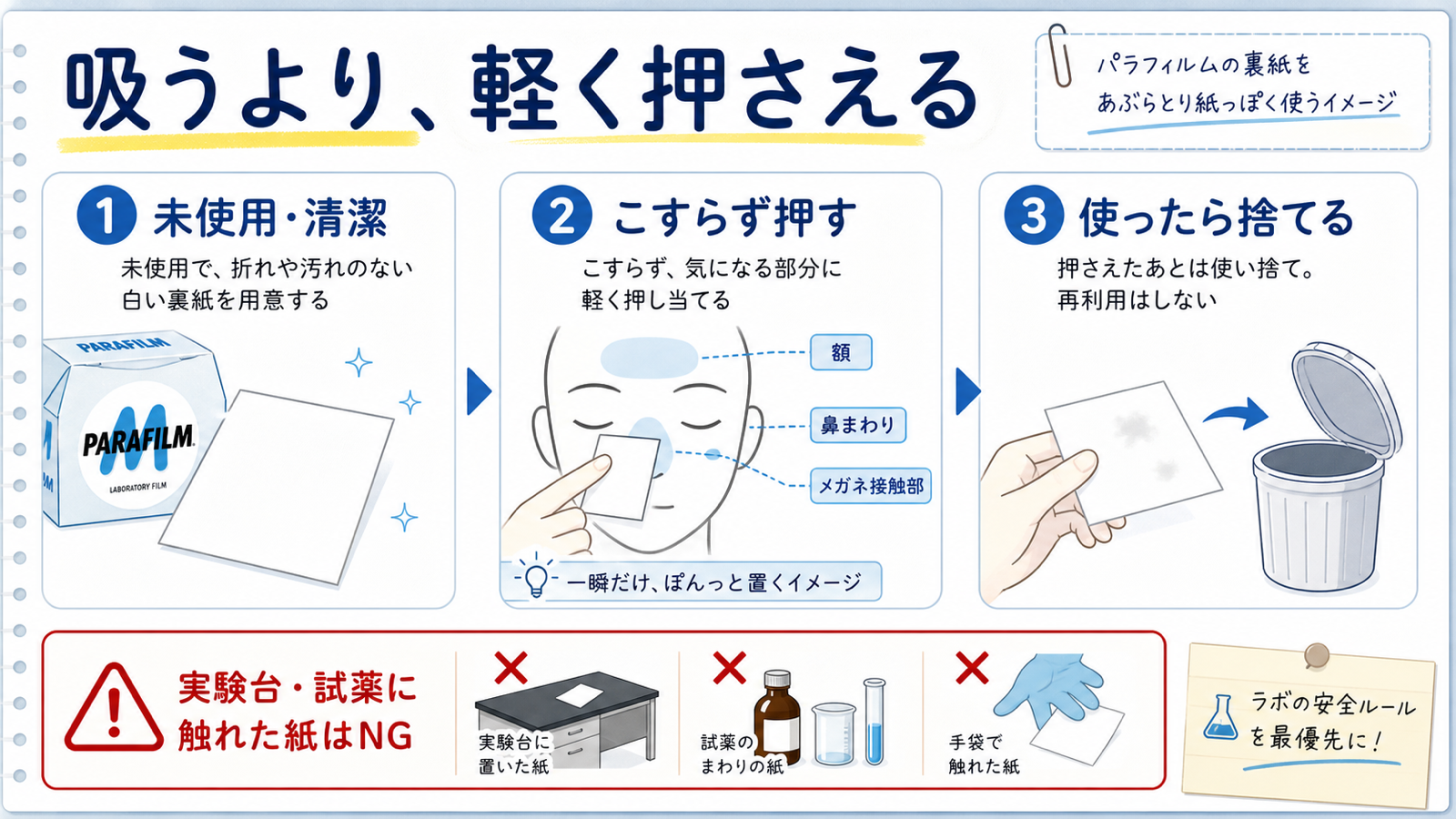 吸うより軽く押さえる感じのイメージ